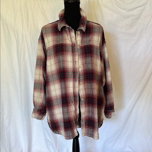 H&M Burgundy Plaid Button Down Shirt - Picture 1 of 7